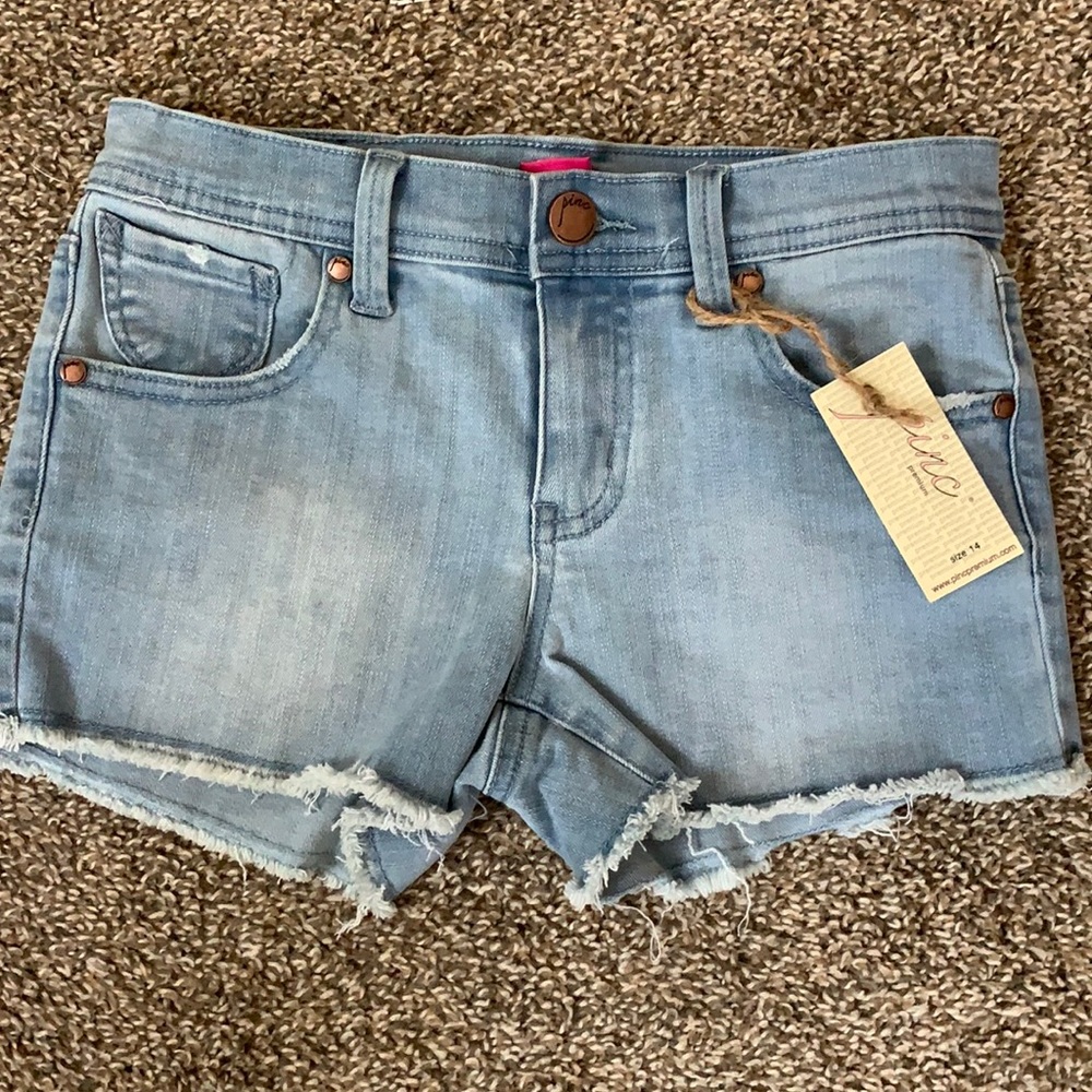 PINC Girls light wash denim shorts